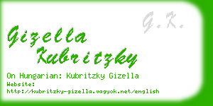 gizella kubritzky business card